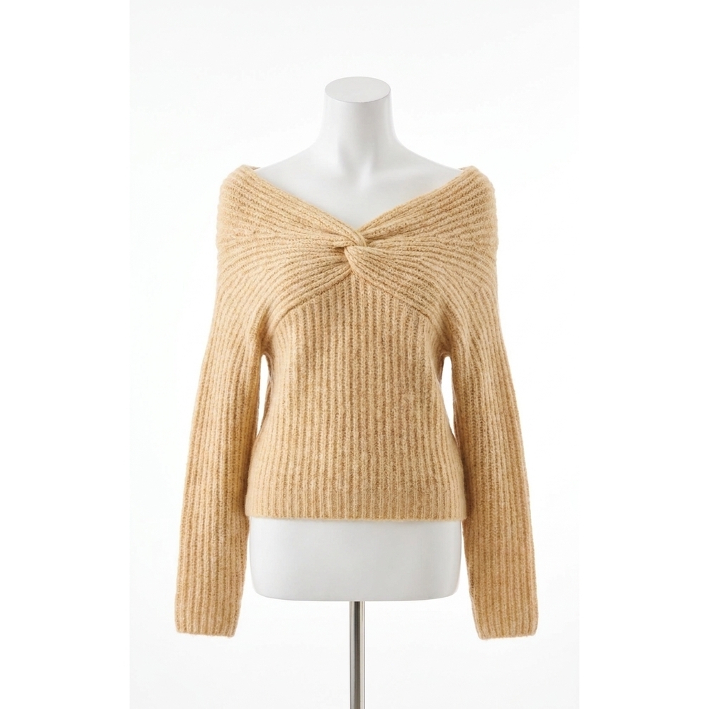 NEW ASTR franisbel off the shoulder sweater in butter yellow